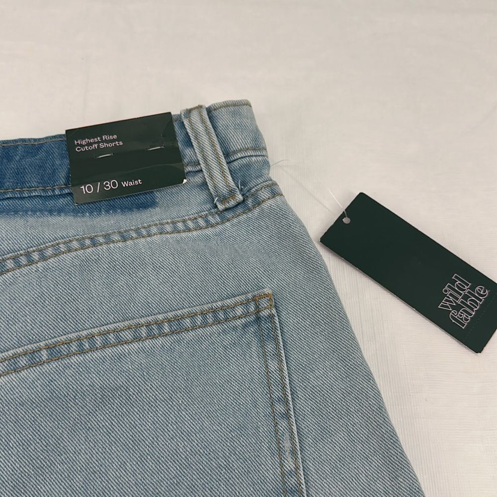 Wild Fable Shorts Wm 10/30 Highest Rise Cutoff Denim Jean Raw Edge Target - Picture 3 of 7